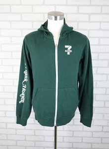 7 Eleven Collection Full Zip Hoodie Sweatshirt L 45" Chest Green Thank Heaven - Picture 1 of 13