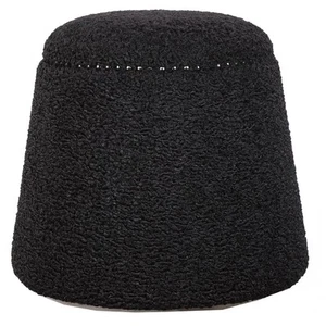 Gumdrop - 18.5 inch Ottoman - 18.5 inches wide by 18.5 inches deep-Black Faux - Picture 1 of 12