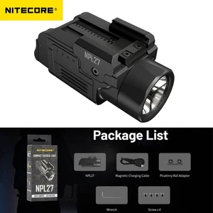 Linterna Nitecore NPL27 650LM Recargable Caza Compacto Pistola Riel Soportes - Imagen 1 de 23