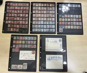 GB Briefmarken QV - KEVII große Stempelsammlung in Einsteckbuchseiten 1d Rottöne #S223 - Bild 1 von 24