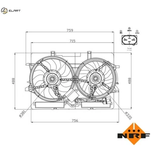 FAN ENGINE COOLING 47938 FOR MCY.NA/NB/PA MCN.CC 2.0L CAGA/CAGB/CAHA/CAHB 2.0L - Picture 1 of 9
