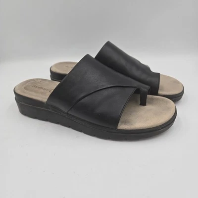 Baretraps Ravin Thong Sandals Womens Size 7.5 M Black Slide Faux Leather Robbie - Image 1 of 4