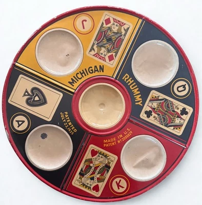 RARE 1930s Michigan Rummy Vintage Game Tray with Card Design - Image 1 of 4