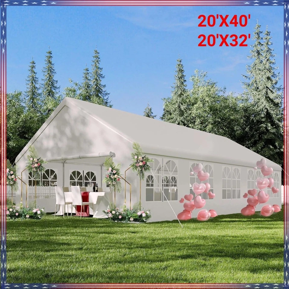 20'X40' 20'X32' Party Canopy Tent w/ 10 Sidewalls Heavy Duty Wedding Gazebo Shed - Image 1 of 4