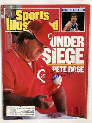 Pete Rose Signed Sports Illustrated 4/3/89 Reds Phillies Baseball Autograph JSA - Image 1 of 4