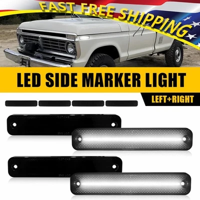 For 73-79 Ford F-Series/100/150/250 Smoked 4X Len Side Marker Light Turn Signal - Image 1 of 4