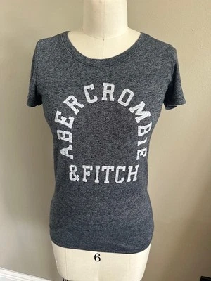 Vintage Abercrombie and Fitch Y2K Women’s Size XS Gray Logo T-Shirt Made USA - Image 1 of 4