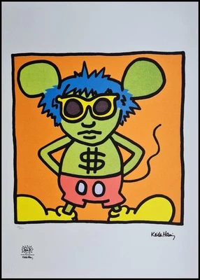 KEITH HARING * Andy Mouse * 70 x 50 cm * signed lithograph * limited # 29/150 - Bild 1 von 4