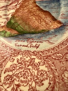 Vtg Scenic America Vernon Kilns Pottery Cup And Saucer Lone Cypress Carmel Calif - Picture 1 of 7