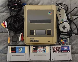 Super Nintendo SNES PAL Console Mario All Stars, Super Mario World Donkey Kong 2 - Picture 1 of 13