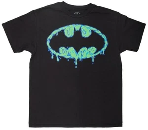 DC Comics ☆ Boys' Batman Drip Logo T-Shirt ☆ Justice League ☆ Boys Sizes 8-20 - Picture 1 of 2