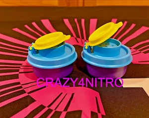 Tupperware Smidget Set Salt and Pepper Shaker Purple, Blue, Green BPA FREE SHIP - Picture 1 of 4