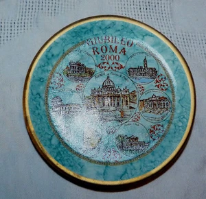 PIATTINO PIATTO CERAMICA ROMA GIUBILEO ANNO 2000 CM 12 - Foto 1 di 1