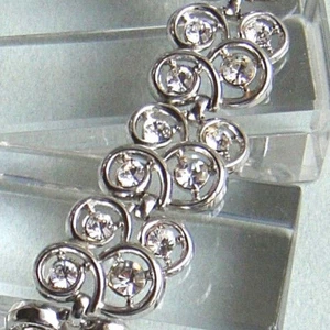 BRACCIALE VINTAGE FIRMATO "TRIFARI" ORO BIANCO BRILLANTI - Foto 1 di 5
