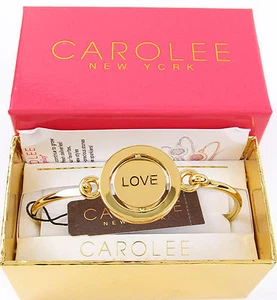 New CAROLEE Word Play LOVE Red Heart Spin Charm Bangle Bracelet ~ In Gift Box - Picture 1 of 3