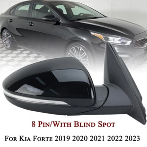 Right Side Mirror For Kia Forte 2019 20-2023 W/Blind Spot Signal 8Pin Passenger - Picture 1 of 18