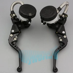 Juego de palancas de freno de embrague de 7/8"" depósito de cilindro maestro apto para motocicletas Honda - Imagen 1 de 4
