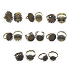 8pcs Mixed Iron Bronze Round Oval Base Tray Ring DIY Jewelry Making Accessories