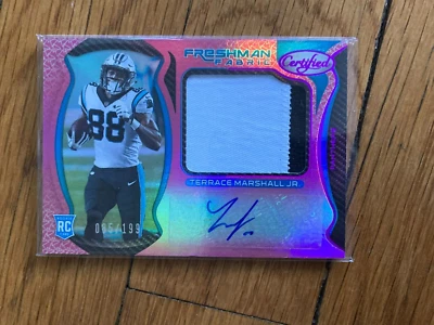 Terrace Marshall Jr 2021 Certified Freshman Pink Auto 2 CLR Patch # /199 Panther - Image 1 of 2