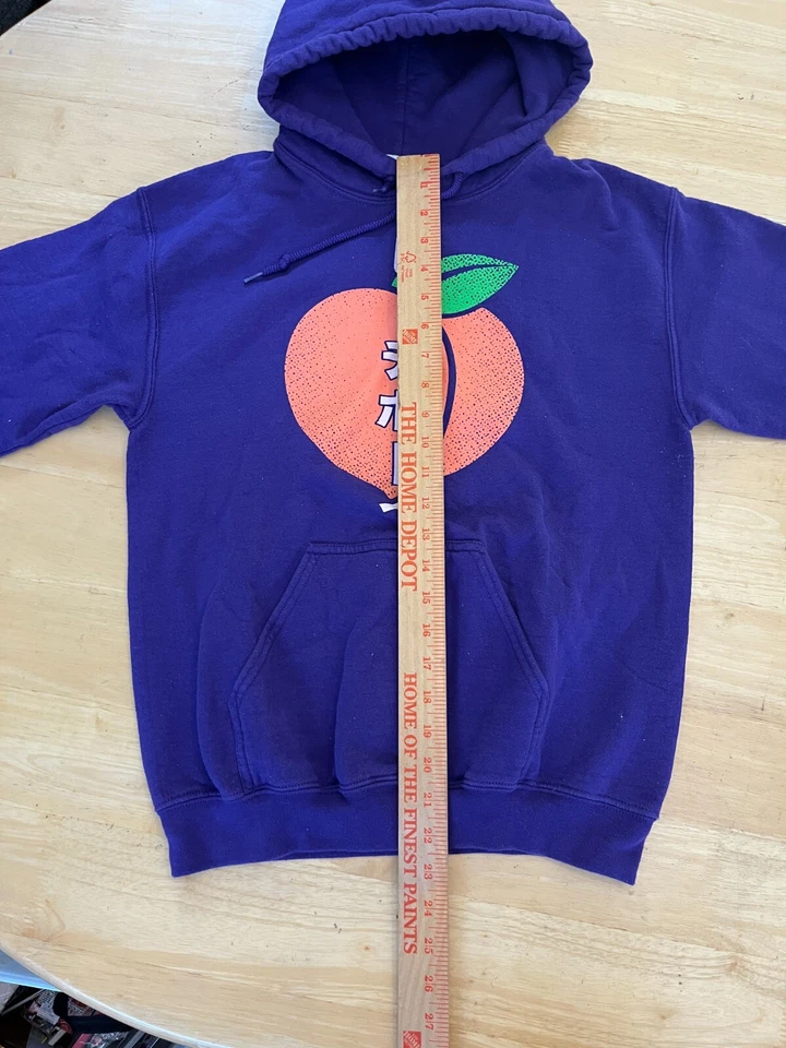 Gildan Purple Peach Boy Japanese Hoodie Size Small J32 - Image 1 of 4