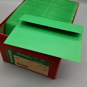 215 Green A-6 Envelopes 6.5" x 4.75" Moisten to Seal in Box by Old Colony - Picture 1 of 7