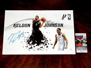 FOTO FIRMADA POR SAN ANTONIO SPURS KELDON JOHNSON 12X18 NBA JSA ¡¡CERTIFICADO DE AUTENTICIDAD!!! - Imagen 1 de 2