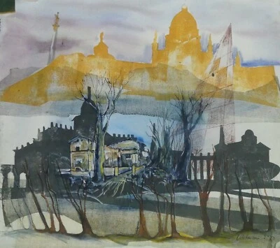 Potsdam Sanssouci, Meierei, Horst Uhlemann, Mischtechnik, original 50 x54, 2023 - Bild 1 von 3