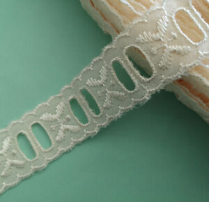 0.5"-1.25" Wide 5-10 Yards Eyelet Cotton Blend Lace Can Be Wear The Ribbon zhb84