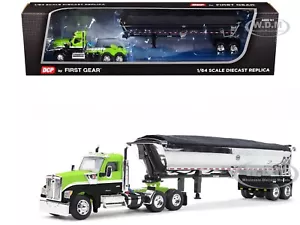 KENWORTH W990 DAY CAB & DUMP TRAILER LIME GREEN 1/64 BY DCP/FIRST GEAR 60-1660 - Picture 1 of 1