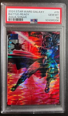 2024 Star Wars Chrome Galaxy Aqua Sonar 15 Battle-Ready Darth Vader /199 PSA 10 - Image 1 of 2