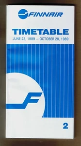 Finnair Timetable June 23, 1989 = - Picture 1 of 1