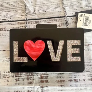 Inc International Concepts Love Clutch, Black, One Size, Womens Clutch - Picture 1 of 7
