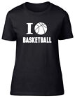 I Love Basketball Womens Ladies Fitted T-Shirt Tee