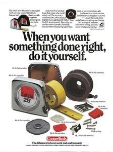 Vintage Print Ad Cooper Tools The Difference Between Work And Workmanship - 1985 - Picture 1 of 5