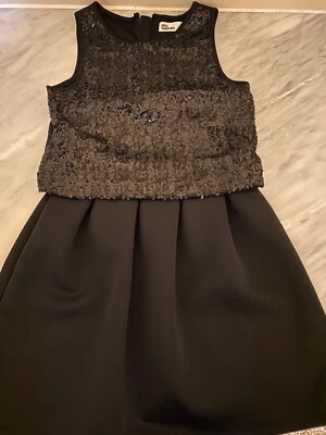Elegant Epic Threads Holiday Dress Girls Size S Black Sequined Sateen - Image 1 of 3