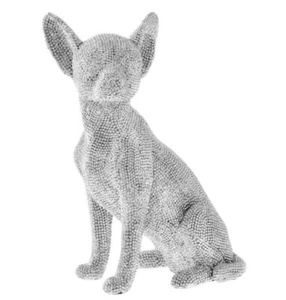 Leonardo Arte Plata Brillo Brillante CHIHUAHUA Perro Sentado Adorno Regalo LP42732 - Imagen 1 de 1