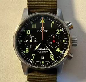 POLJOT AVIATOR 1 CHRONOGRAPH 3133 UNWORN PRIZE FROM AN AN2 TRIP TO HOLLAND - Picture 1 of 13