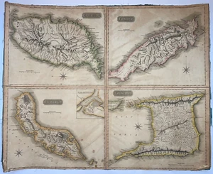 WEST INDIES CURACAO TRINIDAD GRENADA TOBAGO 1817 THOMSON ANTIQUE MAP - Picture 1 of 5