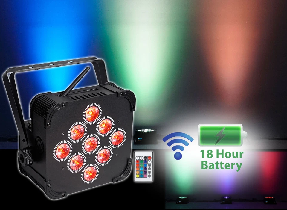Rockville BEST PAR 60 Rechargeable Par Can Wash Light w/ Wireless DMX+RGBWA+UV - Image 1 of 4