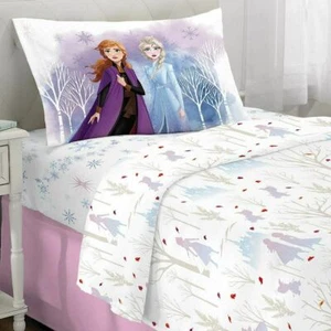 Frozen 2 Disney 3 Piece Microfiber Twin Bedding Sheet Set Pillowcase Kids Girls - Picture 1 of 6
