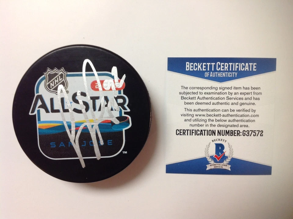 Gabriel Landeskog Signed Autographed 2019 All Star Hockey Puck Beckett BAS COA a - Image 1 of 3