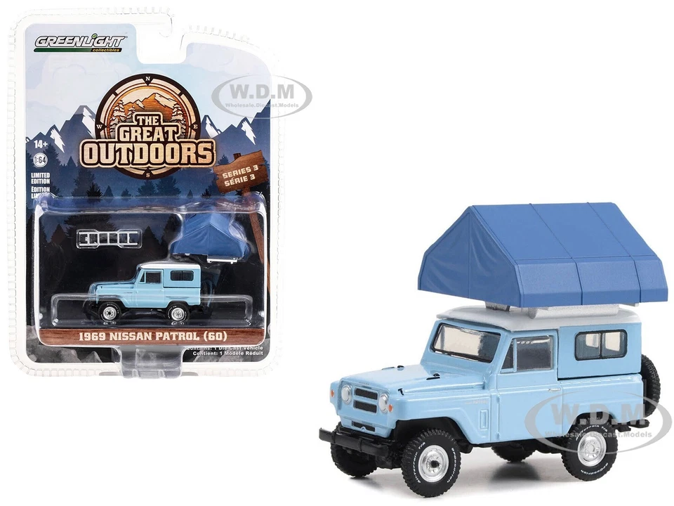 Greenlight 1969 Nissan Patrol (60) W/Camp'otel Cartop Tent 1/64 Model 38050A