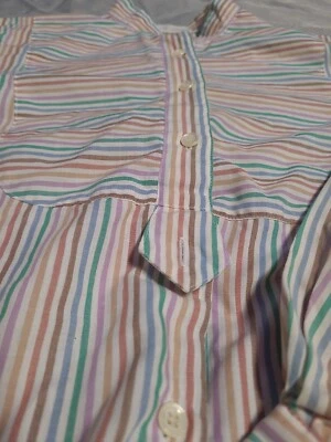Camisa vintage Levi Strauss para mujer talla 12 multicolor botones rayas top preppy Foto 1 de 4