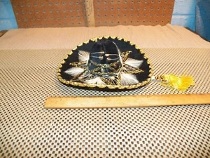 Vintage Miniature 8" Mexican Mariachi Sombrero; Velvet, Embroidery & Sequins - Picture 1 of 4