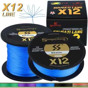 X12 PE Braid Fishing Line Strong PE Abrasion Resistant Fishing Wire - Picture 1 of 37
