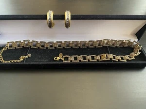 KL Marcasite Necklace Set (20" long x 1/2" wide) - Picture 1 of 5