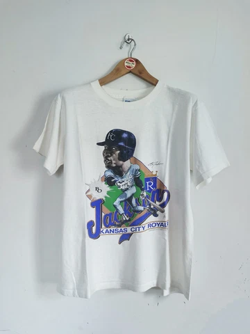 Rare Vintage Bo Jackson 1989 Caricature t-shirts Kansas City Royals, Baseball Cover