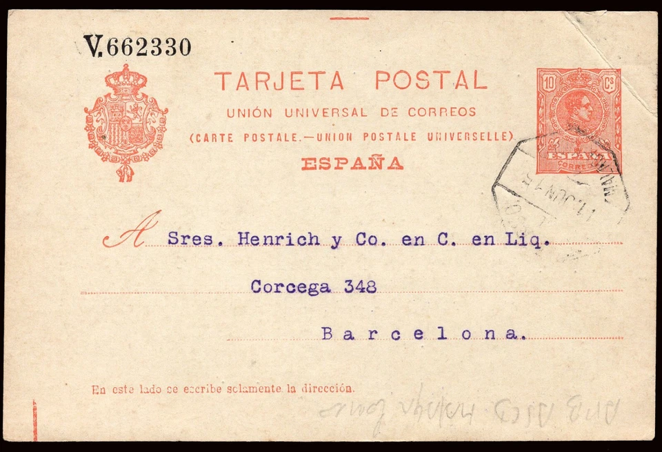 Entero Postal - Edi o 53 - Mat "Amb. Ascd. - 4 - Málaga Expreso" a Barcelona - Imagen 1 de 1