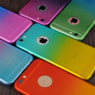 FUNDA INTEGRAL PARA IPHONE DEGRADADO COLOR "ARCO IRIS" CON PROTECTOR DE PANTALLA DE CRISTAL Foto 1 de 4