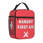 Funny Hangry First Aid Insulated Lunch Box-Emergency Snack Kit Portable Lunch...